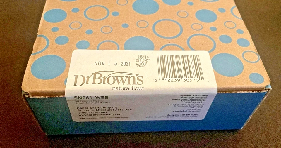 Dr Brown's Pezón Anticólicos Paquete de 6 Pezones SN Prematuros Paquete de 6 Pezones NUEVOS EN CAJA SELLADA Foto 1 de 1