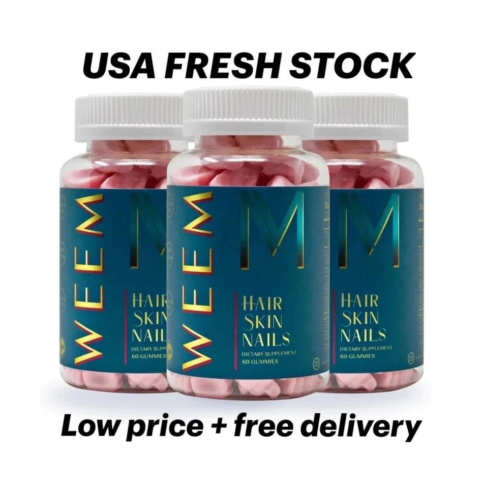 WEEM Hair Skin and Nails Gummies, Healthy Hair- Pack of 3. EXP 03/2027 FREE SHIP - Image 1 of 1