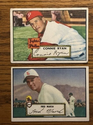1952 Topps Baseball Card 2 Card Lot, Connie Ryan,  Fred Marsh, G-Vg - Image 1 of 4