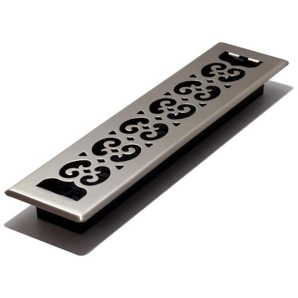 Rejilla De Suelo Decorativa 4x8 Pulgadas - Diseño Clásico En Negro Mate