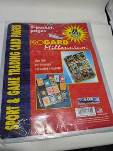 30 PROGARD Millennium 9 POCKET Card Pages Sheets 3 Ring Binder Clear PVC-Free  - Picture 1 of 7