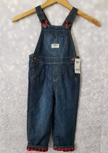 Oshkosh B’gosh Vestbak Overall Gr. 2T Buffalo Check 100% Baumwolle Herz Tasche - Bild 1 von 11