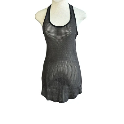Hard Tail Forever Gray Mesh Racerback Tunic Length Tank Top Size Medium - Image 1 of 4