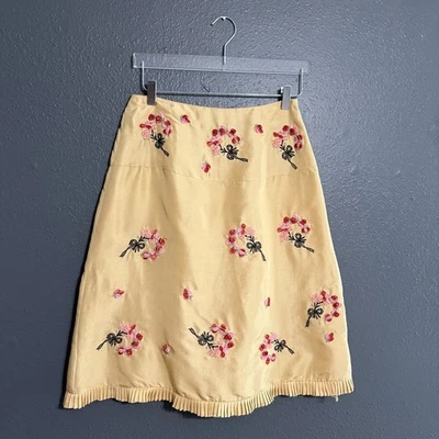 Falda John Paul Richard Uniforme Vintage Seda Floral Línea A Talla 8 Foto 1 de 4