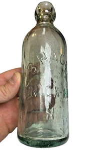 Antique B. Hager Union Hill NJ New Jersey Blob Top Bottle Union City Hoboken - Picture 1 of 24