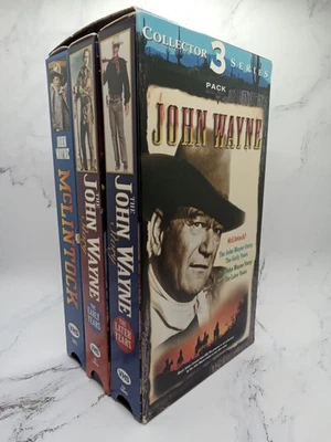 John Wayne Classic Western VHS 3 Film Lot McLintock Early Later Years Sealed VCR - Image 1 of 4