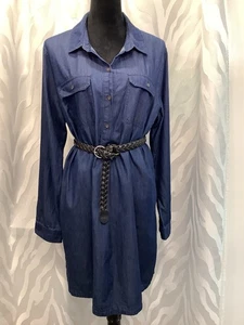 Old Navy Hemdblusenkleid Chambray 3/4 Knopfleiste Langarm Größe XL - Bild 1 von 7