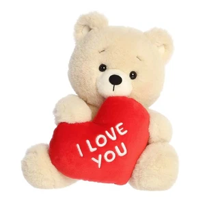 Aurora - Valentine - 10" Beary Sweet Bear Vanilla Cream Stuffed Animal - Picture 1 of 5