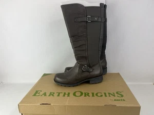 Earth Origins Damen 8 Penelope Americana grau Leder hohe Stiefel neu im Karton - Bild 1 von 10