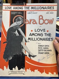 A 1930 CLARA BOW Movie Sheet Music LOVE AMONG THE MILLIONAIRES (title song) - Foto 1 di 1