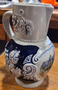 Original King Stoneware Small Pitcher - Western Germany- Embossed Grapes - Picture 1 of 5