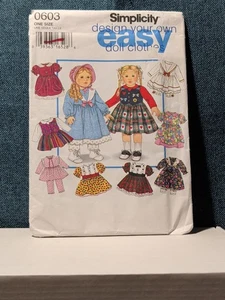 Vintage Simplicity Easy 0603 Design Your Own 18" Doll Clothes Pattern '95 Uncut - Picture 1 of 24