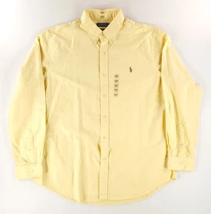 Polo Ralph Lauren Classic Fit Button Down Hemd Gelb Langarm Herren XL Neu mit Etikett - Bild 1 von 11