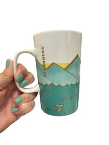 Taza de café Starbucks Dot Collection Ferris Wheel 2015 16 oz cola de sirena usada en excelente estado - Imagen 1 de 6