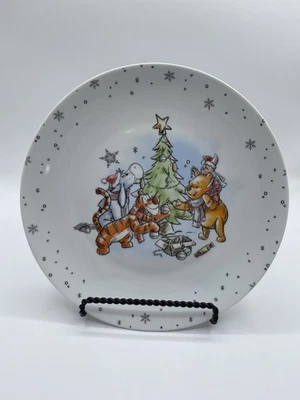 DISNEY WINNIE THE POOH / Friends Snow Flake Christmas Cookie 10.5” PLATE Heavy - Image 1 of 3