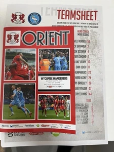 Leyton Orient v Wycombe Wanderers Programme 26 /04/2025 Plus Team Sheet - Picture 1 of 1
