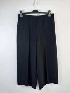 BNWT Kin Trousers Twill Wide Leg Black Side Zip Front Pleat Stretch Work Office - Picture 1 of 10