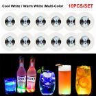 10×LED Colour Changing Light Up Coasters Drinks Mats Base Beer Bottle Vase Party