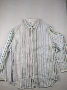 Tommy Bahama Hemd Herren groß gestreift 100% Leinen Knopfleiste Langarm Relax - Bild 1 von 13