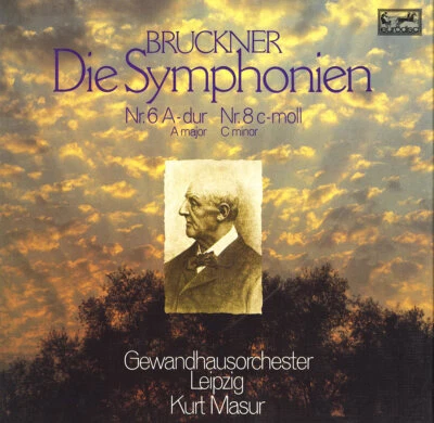 BRUCKNER Symphonies 6 & 8 MASUR Leipzig EURODISC 300639 3LP Box Gold Lbl Quadro - Image 1 of 3