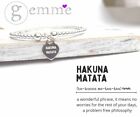 Sterling Silver Engraved Heart Stretch Motto Bracelet HAKUNA MATATA No Worries! 