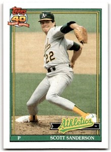 1991 Topps Baseball Card Scott Sanderson Oakland Athletics #728