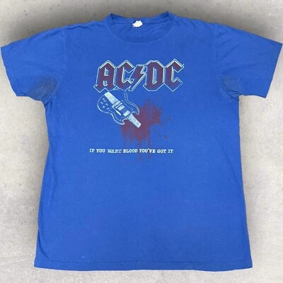 Camisa Y2K AC/DC If You Want Blood You've Got It 2009 azul grande Foto 1 de 4