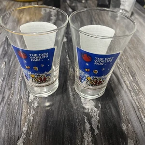 Vtg Coca Cola McDonald's 1982 World's Fair Pair of Glasses Knoxville Tennessee - Picture 1 of 5