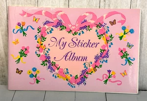 Vintage 1980er SandyLion Stickeralbum Herz Blumen Schleifen Schmetterling 5,50" x 8,50" - Bild 1 von 5