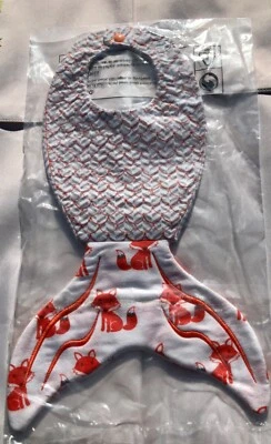 婴儿围兜淋浴礼物手工刺绣全新按扣棉婴儿双面乐趣 — 第 1/2 张图片