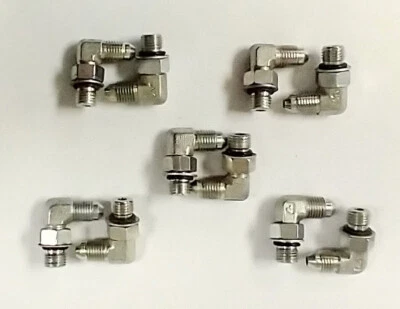 1/4" JIC TO 1/4" NPT ORB 90° ELBOWS (ASSORTED LOT OF 10) 6801-04-04 - Image 1 of 4