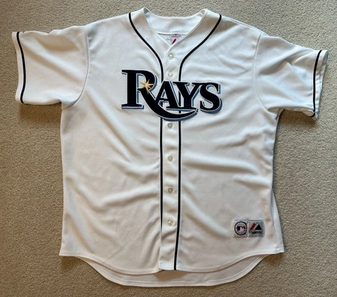 Tampa Bay Rays Stitched Majestic Baseball Jersey White MLB Adult XL Cover