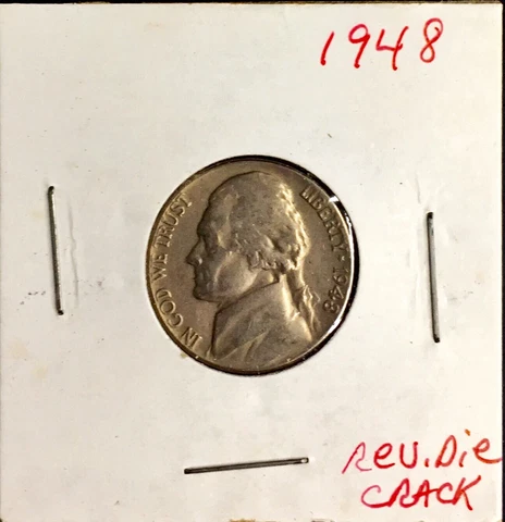 1948-P ERROR JEFFERSON NICKEL - LAMINATED PLANCHET ERROR Cover