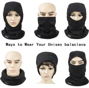 Burgundy Convertible Balaclava Cold Winter Weather Breathable Mask Unisex 6 In 1 - Picture 1 of 4