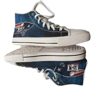 New England Patriots Super Bowl Cham High Top Big Logo Canvas Shoes Size 10 Mens - Picture 1 of 10