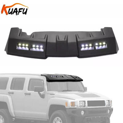 KUAFU Fiberglass Sun Visor Roof Painted W/ LED DRL Light For Hummer H3 All Years — 第 1/4 张图片
