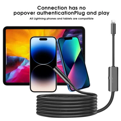 Snake Waterproof Endoscope Borescope Inspection Camera Scope for iPhone iPad - Image 1 of 4