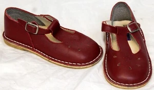 L'Amour Baby Girl Mary Jane Shoes sz 10 Dress Red Leather Ankle T Strap - Picture 1 of 7