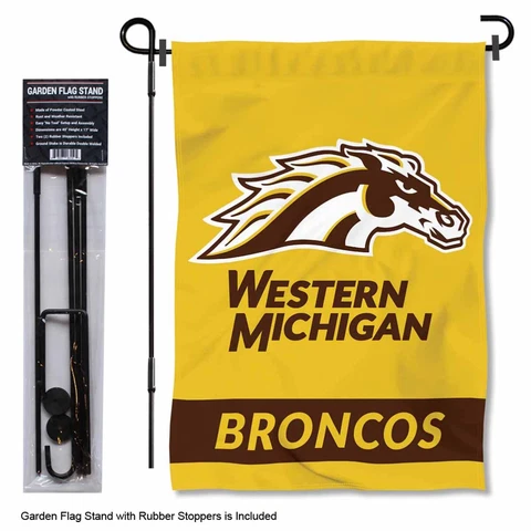 Western Michigan University Gold Garden Flag and Stand Pole Kit Cover