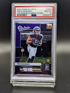 2022 Donruss Optic Treylon Burks THE ROOKIES FOTL PURPLE STARS /25 PSA 10 POP 2 - Picture 1 of 3