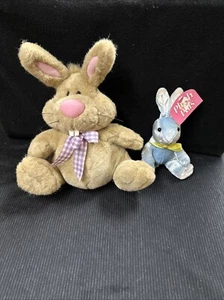 First Coast Design Brown Bunny & Plush Pals Blue Bunny Lot Of 2 - Picture 1 of 10