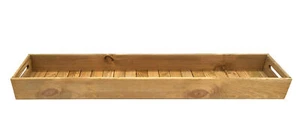 XXL Holz Deko Tablett eckig - 95 x 18 cm - Servier Schale Kerzen Brett m. Griff - Bild 1 von 5