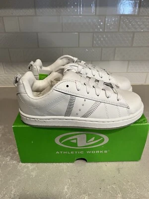 ¡Nuevo!  Mujer Athletic Works Chime Zapatillas - 8W Blanco Cordones Informal Tenis Zapato Foto 1 de 4