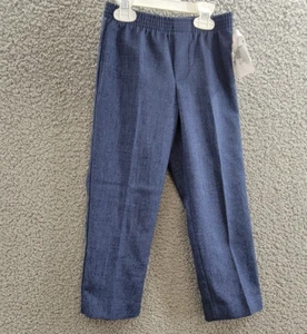 Nautica Regular Fit Pants Little Boys 5 Navy Solid Elastic Waist Pull On - Picture 1 of 13