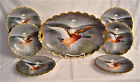 Game Set Platter and six Plates all hand painted and artist signed Circa 1900