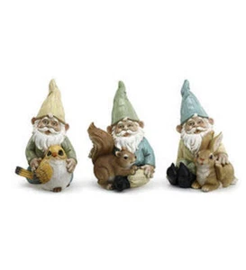 Garden Gnome 8 inch Statues Rabbit Squirrel Bird Indoor Outdoor Garden Decor - Picture 1 of 1