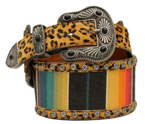 Angel Ranch Western Womens Belt Serape Leopard Tapered Multicolor D140000497 - Picture 1 of 1