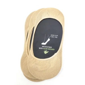 3 Pairs Microfiber No Show Socks Non-Slip Gel Tab Aloe Infused Women's Size 5-10 - Picture 1 of 5