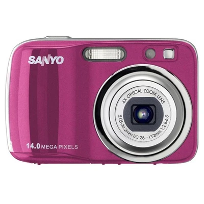 Sanyo VPC S1414 Digitalkamera 14 Megapixel 14-facher optischer Zoom Rosa - Bild 1 von 4
