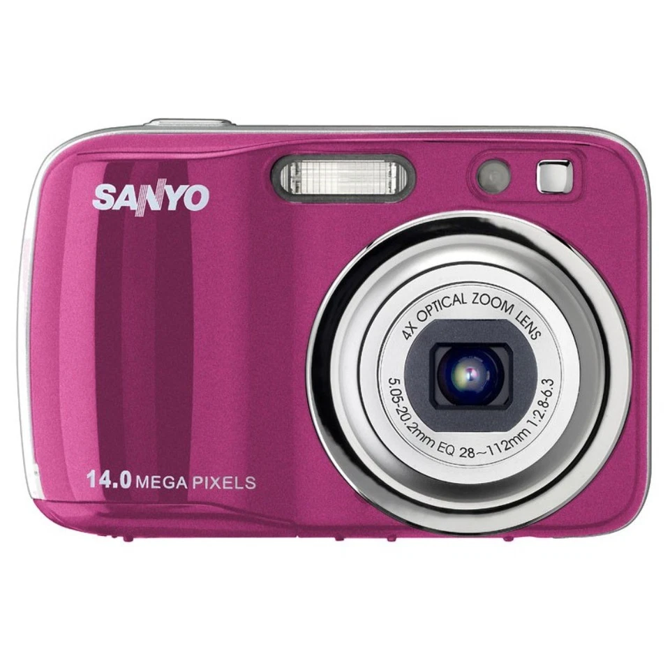 Sanyo VPC S1414 Digitalkamera 14 Megapixel 14-facher optischer Zoom Rosa - Bild 1 von 4